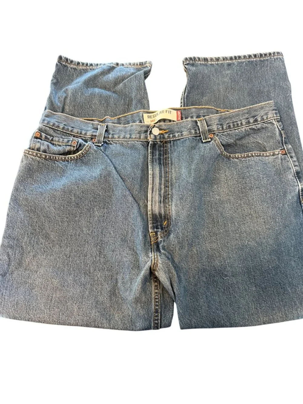 Levis 505 Regular Fit Jeans W42 L29 Blue Denim Mens